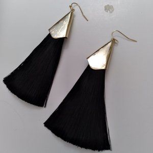 NWT | Gold Hoop Fringe Earrings